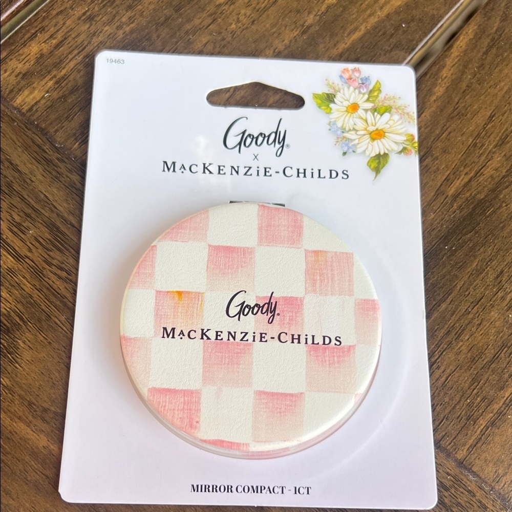MacKenzie-Childs Pink and White Checkered Compact NWT